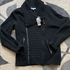 Zipper black casual sweater